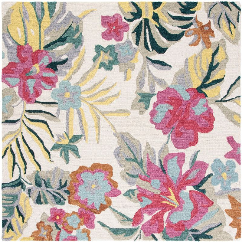 Jardin JAR151 Hand Tufted Area Rug - Ivory/Pink - 6'x6' - Safavieh