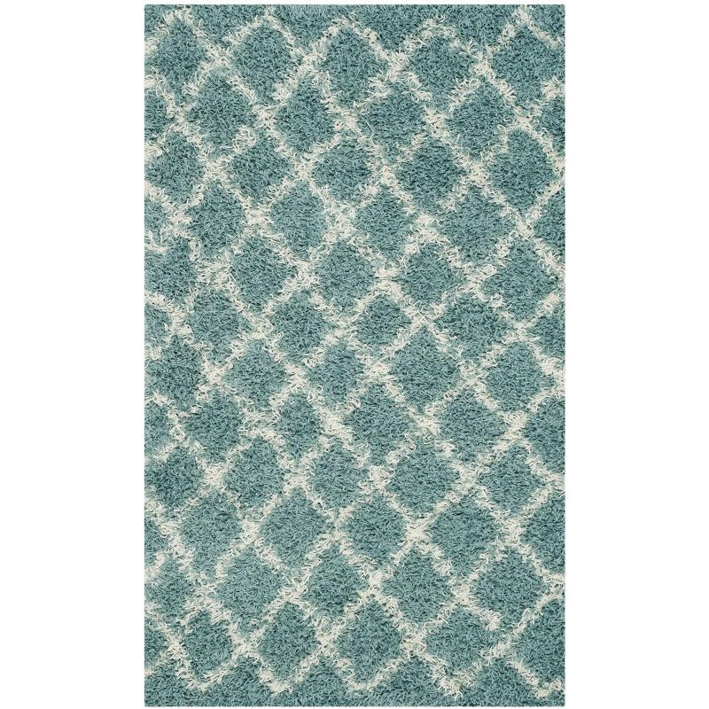 Dallas Shag SGD258 Power Loomed Indoor Accent Rug - Seafoam/Ivory - 3'x5' - Safavieh.