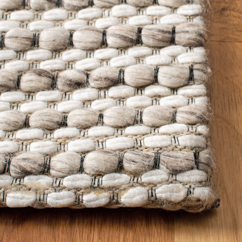 Marbella MRB392 Flat Weave Indoor Accent Rug - Light Brown/Ivory - 4'x4' - Safavieh