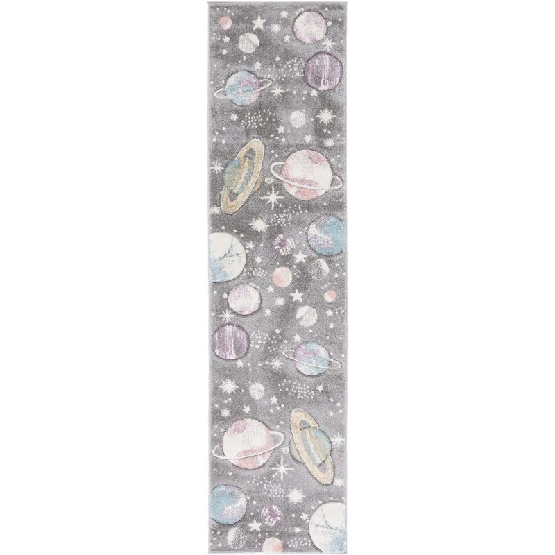 Carousel Kids  CRK103 Loomed Indoor Runner Rug - Grey/Lavender - 2'3"x10' - Safavieh