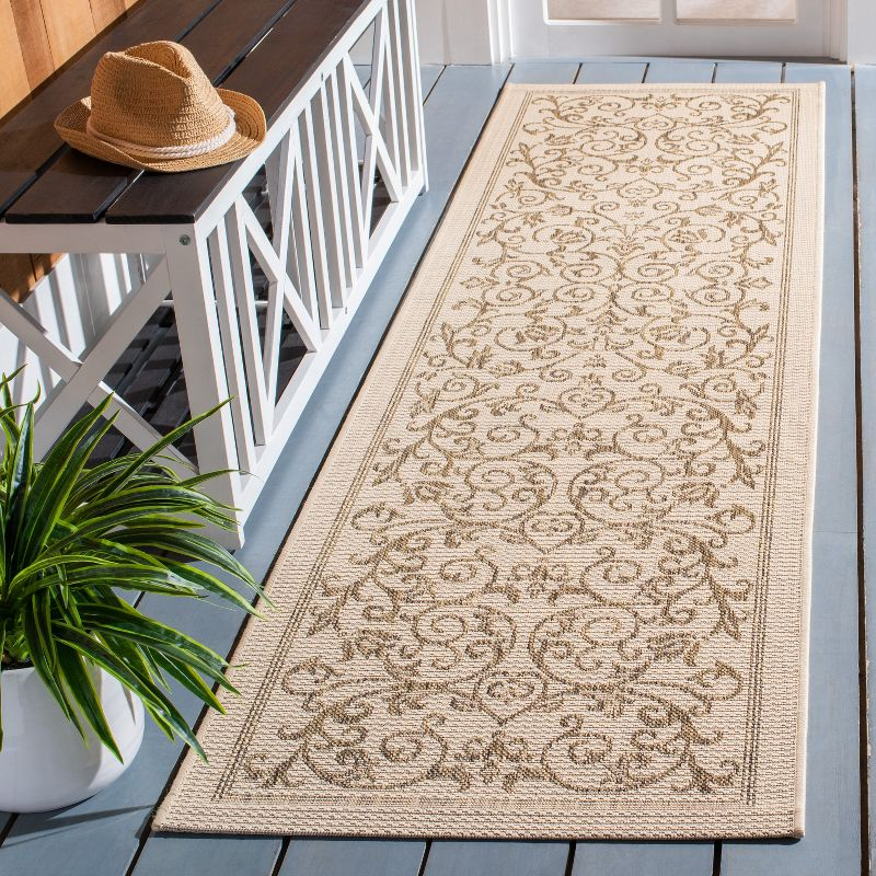 Courtyard CY2098 Power Loomed Indoor and Outdoor Runner Rug - Natural/Brown - 2'3"x6'7" - Safavieh