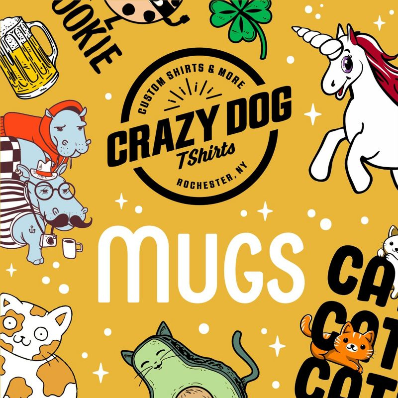Crazy Dog T-Shirts Emotional Support Beverage Mug Funny Sarcastic Caffeine Lover Novelty Cup-11oz