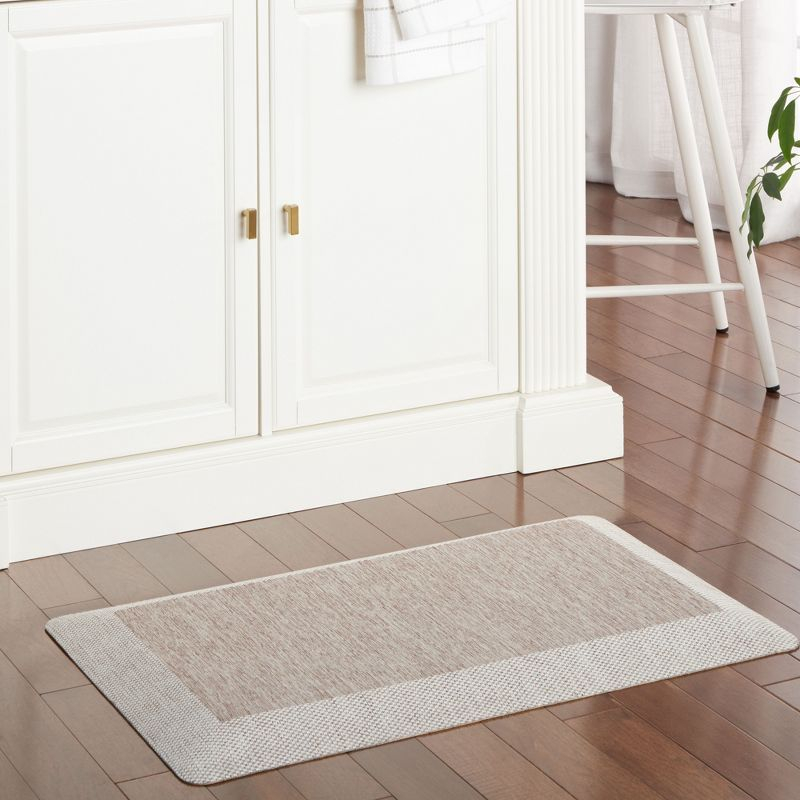 MARTHA STEWART Mira Modern Heathered Anti-Fatigue Air-Infused Kitchen Mat, Coffee Brown, 19.6"x39"