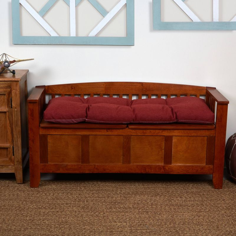 Gripper 43"x14"x3" Non Slip Tufted Omega Universal Bench Cushion Flame: Indoor Woven Polyester Rectangle Seat Cushion
