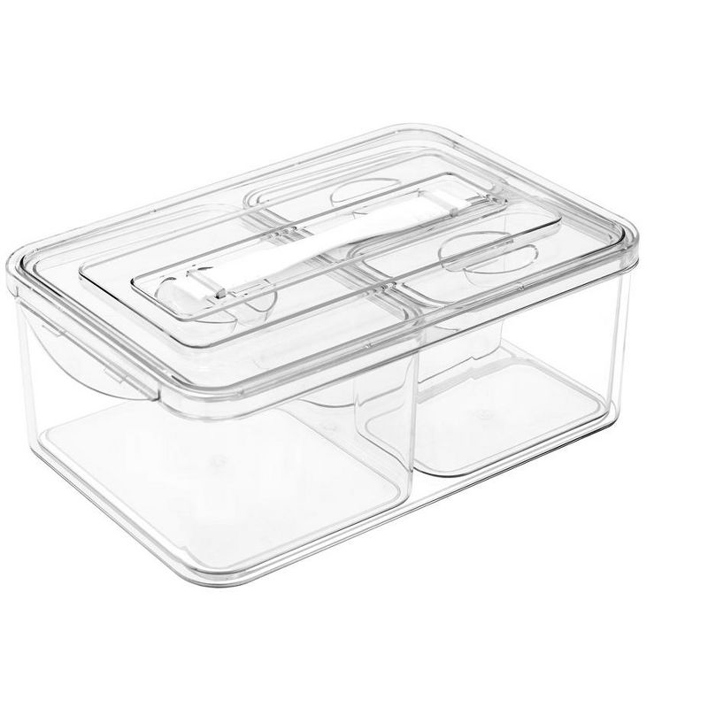 Sorbus 4 Pack Clear Stackable Storage Bins with Lids - Nest for space saving. Perfect for bedroom, bath & more