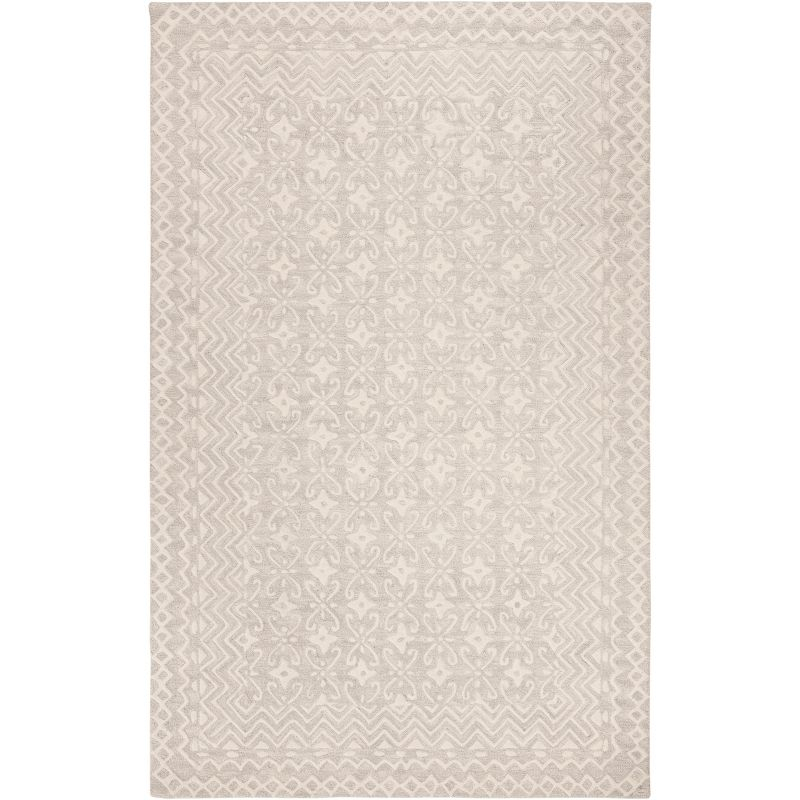 Blossom BLM114 Hand Tufted Accent Rug - Gray/Ivory - 2'x3' - Safavieh.