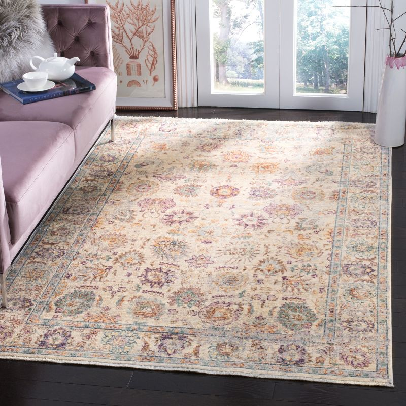 Illusion ILL710 Power Loomed Accent Rug - Cream/Purple - 3'x5' - Safavieh