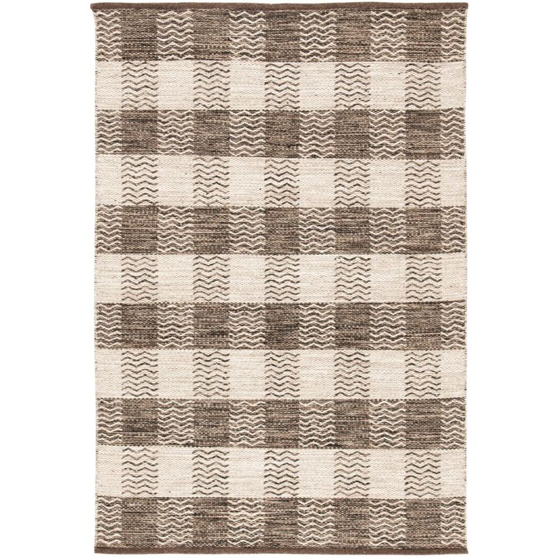 Kilim KLM351 Hand Woven Area Rug - Light Grey/Brown - 4'x6' - Safavieh