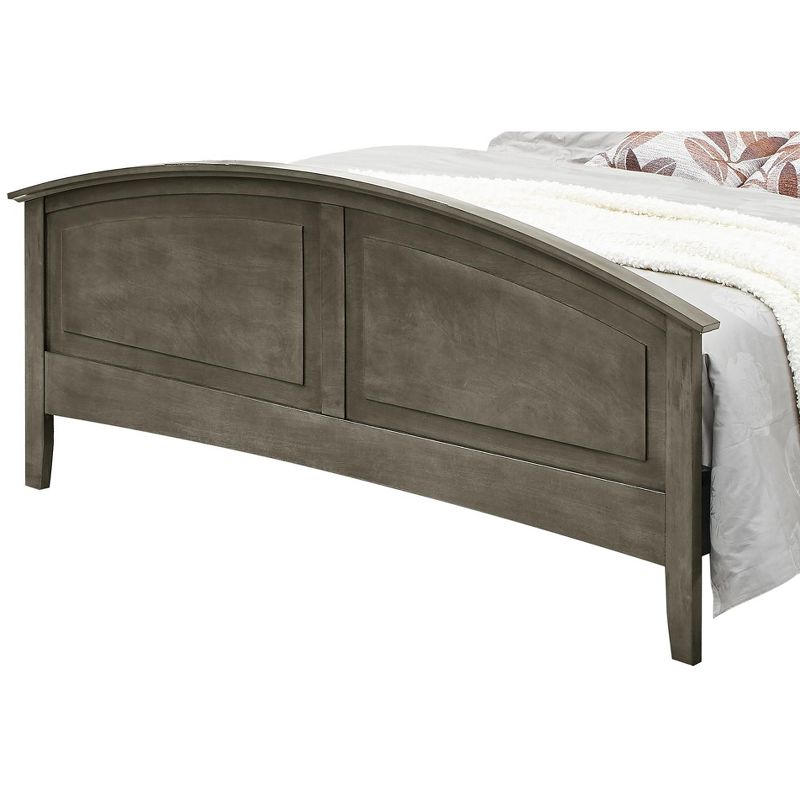 Passion Furniture Hammond Gray King Panel Bed with Curved Top Rail