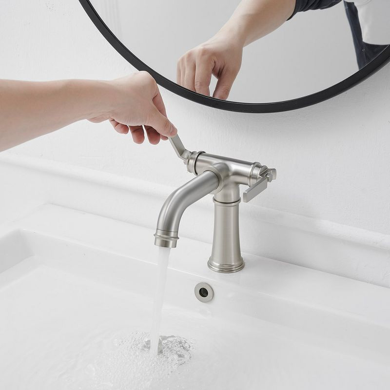 BWE Double Handle Industrial Style Bathroom Faucet Lavatory Mixer Tap Commercial Vanity