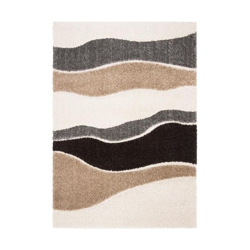 Florida Shag SG475 Power Loomed Indoor Area Rug - Ivory/Grey - 8'x10' - Safavieh