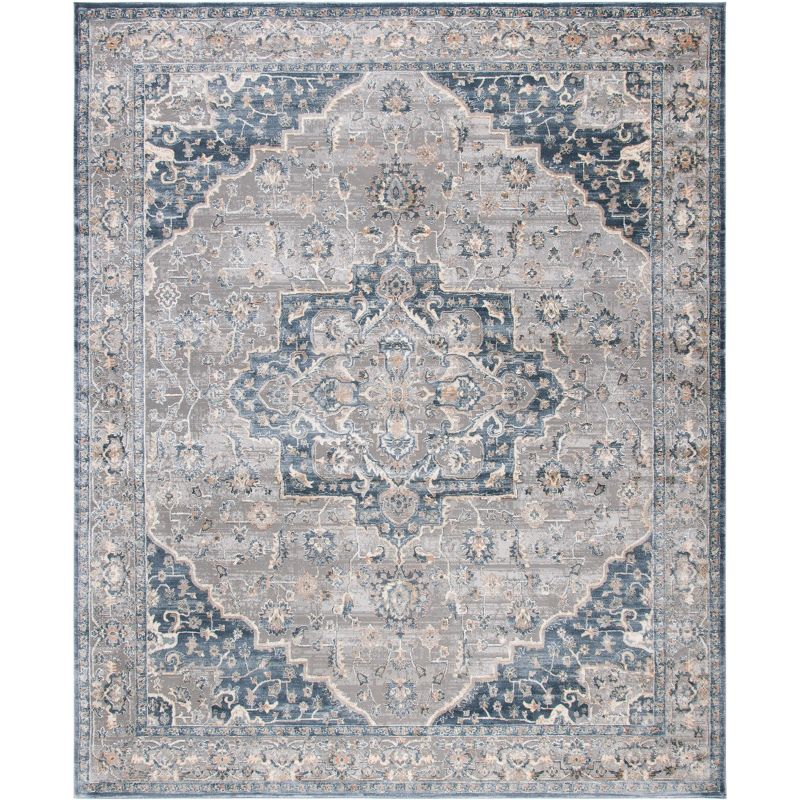Cosmopolitan 600 CSM684 Power Loomed Indoor Area Rug - Cream/Blue - 9'x12' - Safavieh