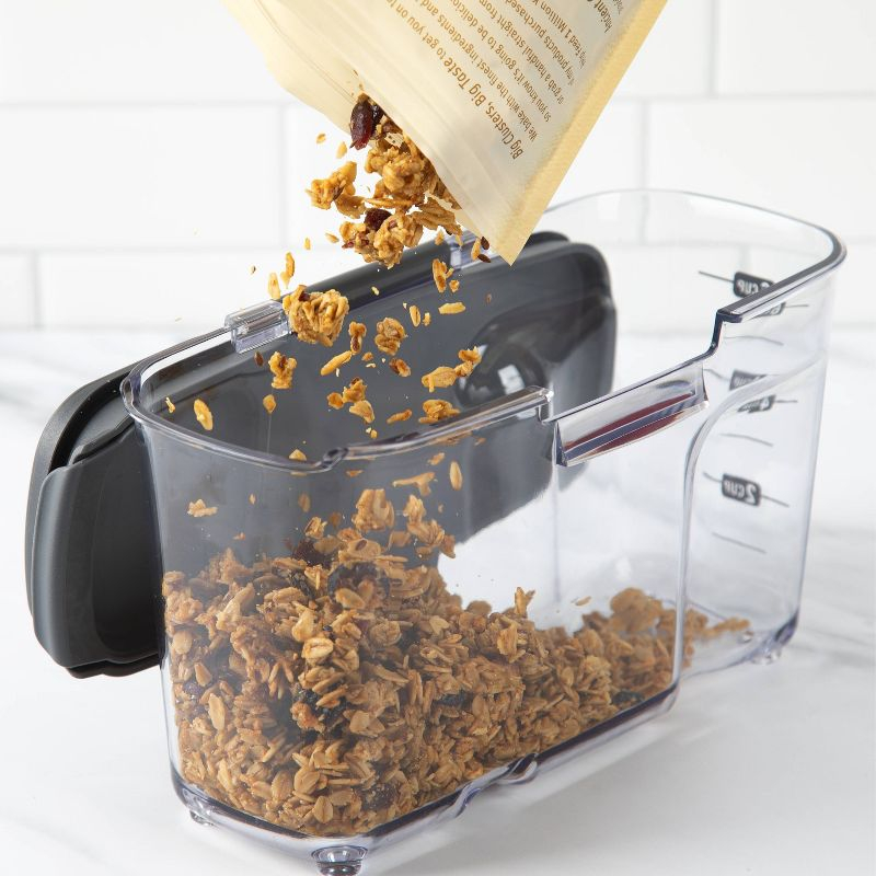Prepworks 2pc Prokeeper Snack and Pantry Set: Clear & Black Food Storage Containers, 1.5L Capacity, Dishwasher-Safe