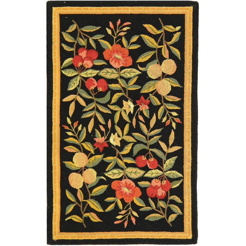 Chelsea HK210 Hand Hooked Accent Rug - Black - 2'6"x4' - Safavieh.
