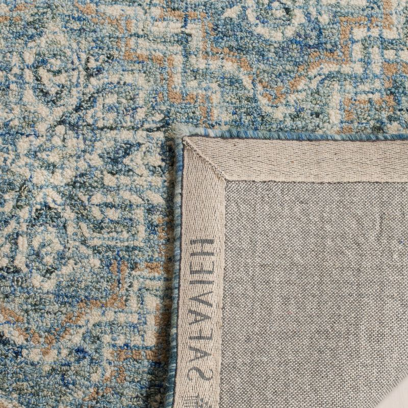 Abstract ABT201 Handmade Indoor Area Rug - Blue/Grey - 6'x6' - Safavieh