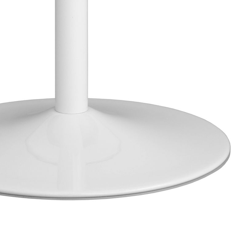 Buylateral Hillboro Seats 4 Modern Round Pedestal Base Dining Table Off White
