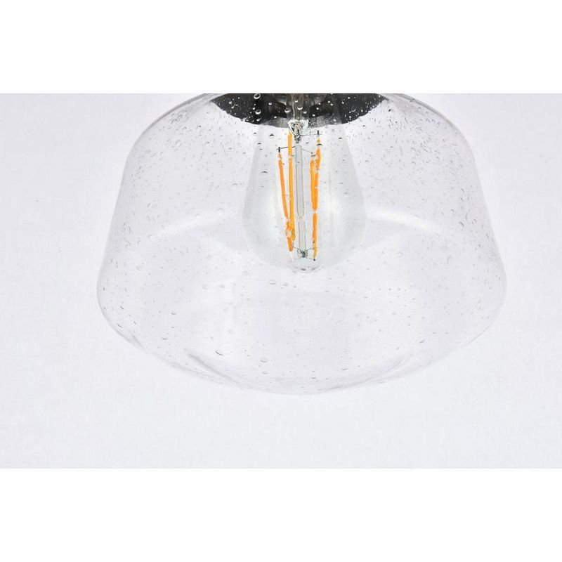 Elegant Lighting Lyle 1 light Black and Clear seeded glass plug in pendant