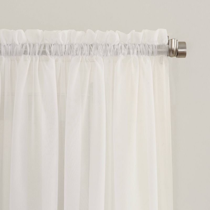 108"x59" Emily Sheer Voile Rod Pocket Curtain Panel Off White - No. 918