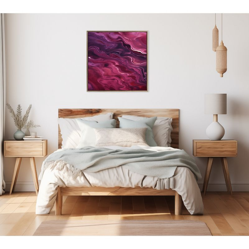 Kate & Laurel All Things Decor 30"x30" Sylvie Tonal Purple Abstract Framed Canvas by The Creative Bunch Studio