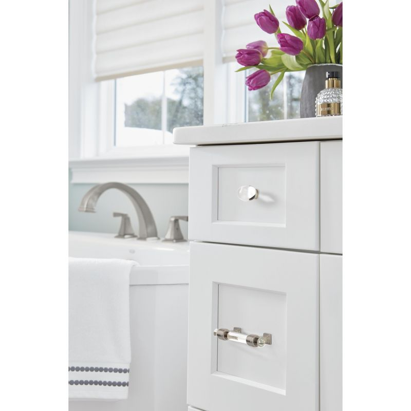 Amerock Glacio 3 inch (76mm) Center-to-Center Clear/Satin Nickel Cabinet Pull