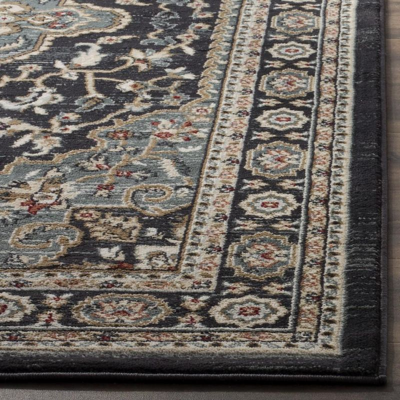 Lyndhurst LNH338 Power Loomed Area Rug - Anthracite/Teal - 4'x6' - Safavieh.