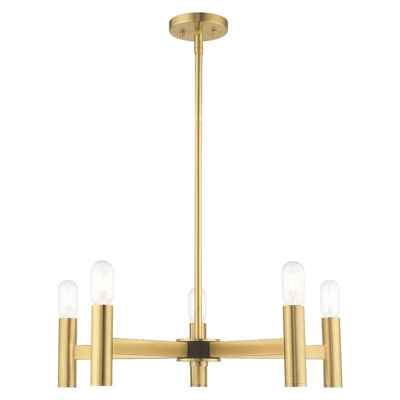 Livex Lighting Copenhagen 5 - Light Chandelier in  Satin Brass