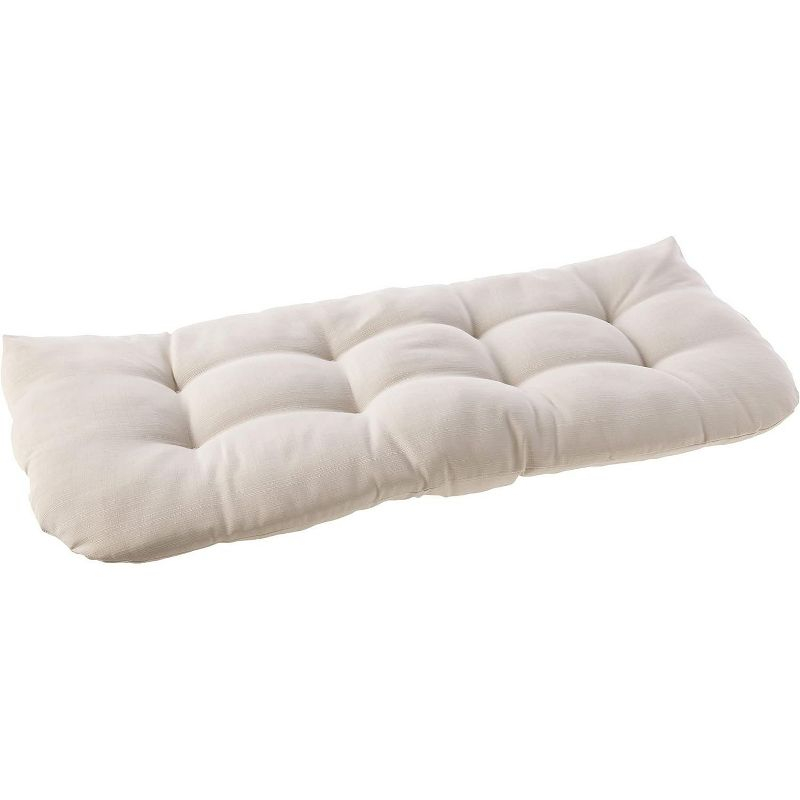 Outdoor Patio Loveseat Thick Tufted 44" x 19" Fiber Fill Cushion , Cream