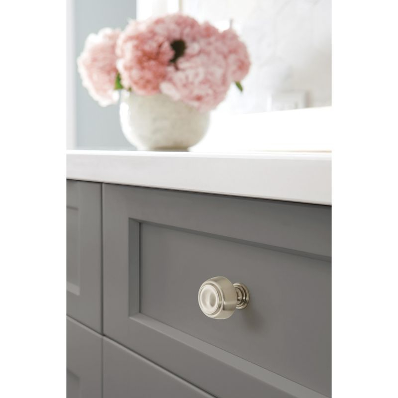 Amerock Kane 1-5/8 inch (41mm) Diameter Satin Nickel Cabinet Knob