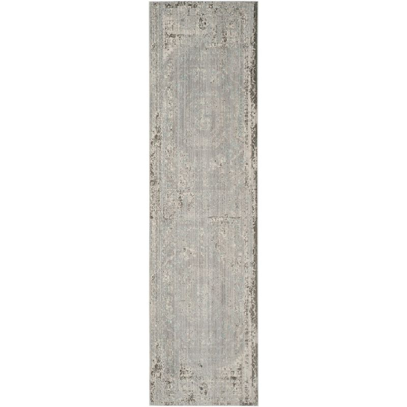 Valencia VAL205 Power Loomed Indoor Runner Rug - Grey/Multi - 2'3"x8' - Safavieh