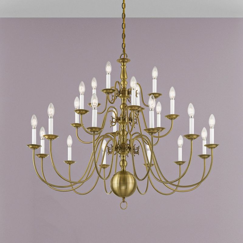 Livex Lighting Williamsburgh 22 - Light Chandelier in  Antique Brass
