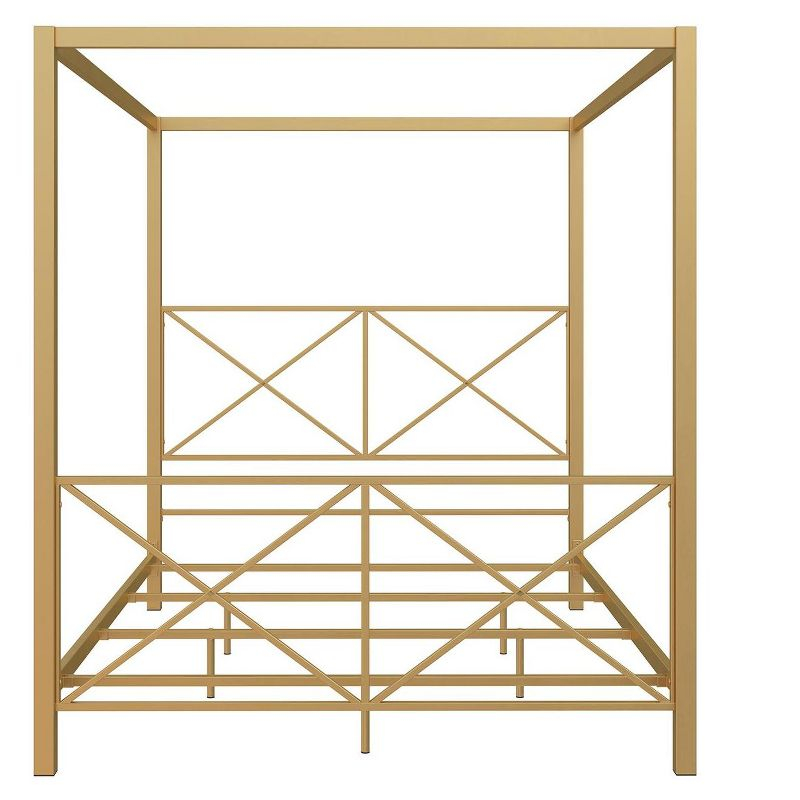 DHP Rosedale Metal Canopy Bed, Queen, Gold