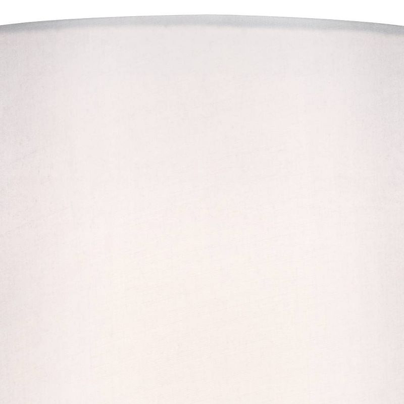 360 Lighting Evans Modern Accent Table Lamps 21" High Set of 2 Brushed Nickel Metal Teardrop White Cylinder Shade for Bedroom Living Room House Home