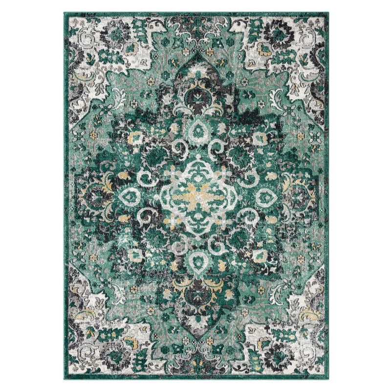 Luxe Weavers Moroccan Medallion Area Rug - Green 6x9