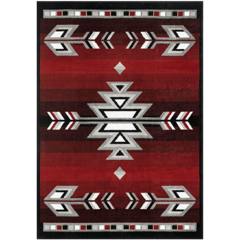Home Dynamix Premium Sagrada Southwestern Geometric Area Rug, Red/Grey, 5'2"x7'4"