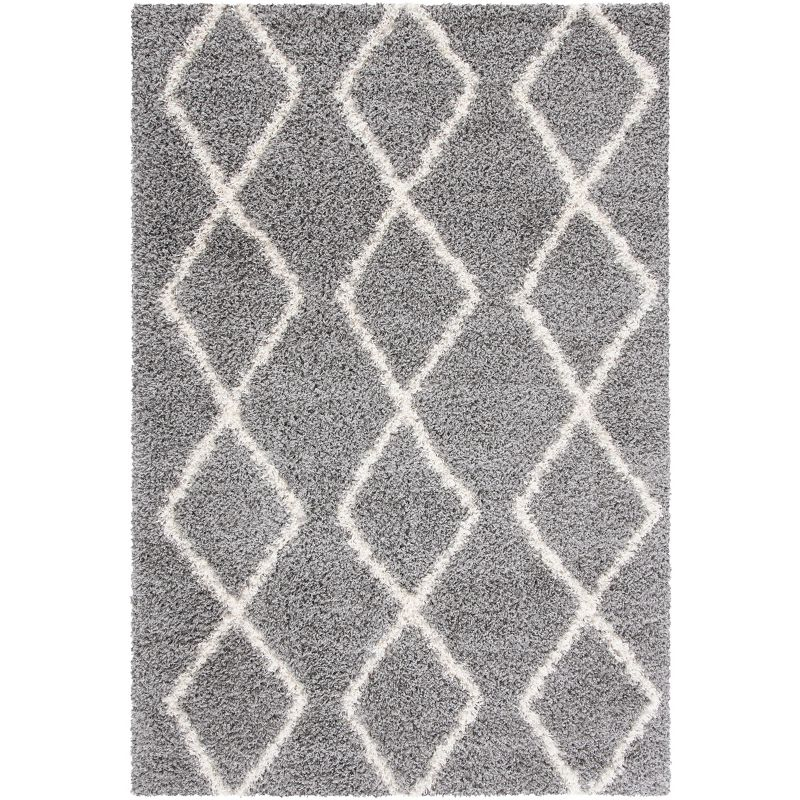 Venus Shag VNS682 Power Loomed Indoor Area Rug - Grey/Ivory - 4'x6' - Safavieh