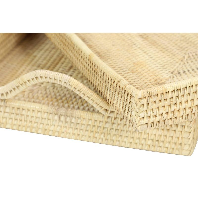 Set of 2 Handwoven Bamboo Trays Natural - Olivia & May