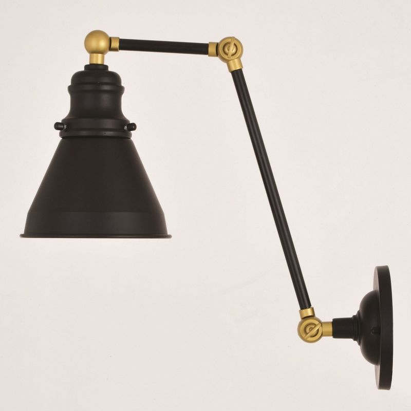 Vaxcel Alexis 1 - Light Swing Arm Lamp in  Oil Rubbed Bronze/Satin Gold