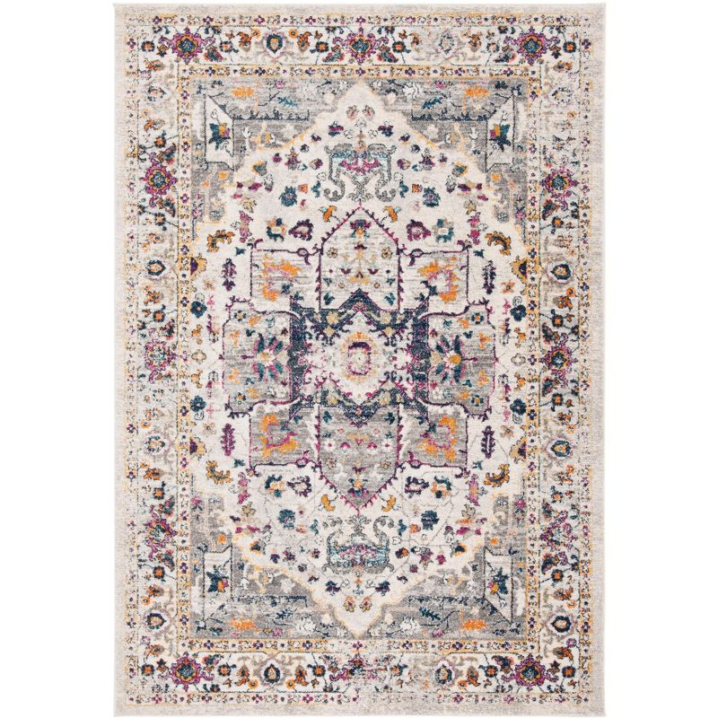 Evoke EVK275 Power Loomed Indoor Area Rug - Ivory/Grey - 5'3"x7'6" - Safavieh