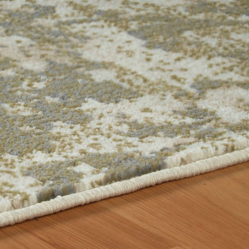 Floral Damask Geometric Indoor Runner or Area Rug, 2'x3', Ivory - Blue Nile Mills