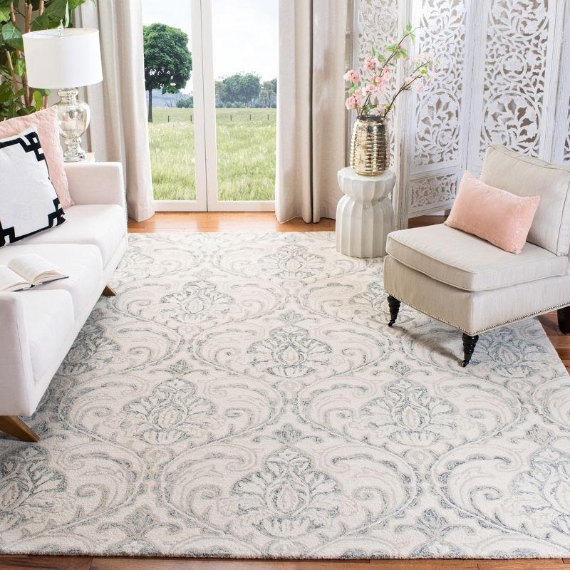 Micro-Loop MLP532 Hand Tufted Indoor Area Rug - Ivory/Grey - 5'x8' - Safavieh