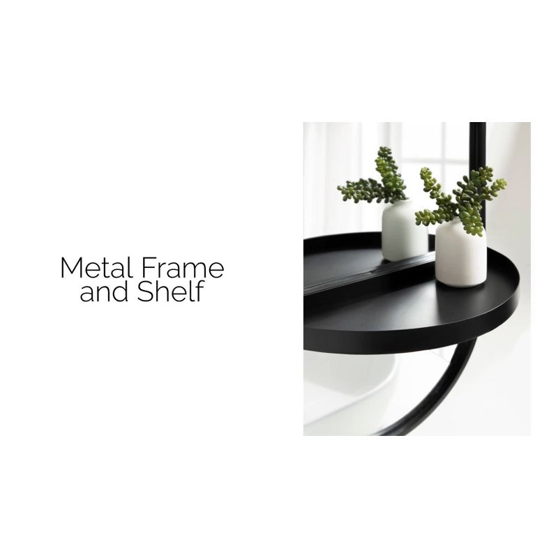 11"x25" Estero KD Metal Wall Mirror with Shelf Gold - Kate & Laurel All Things Decor