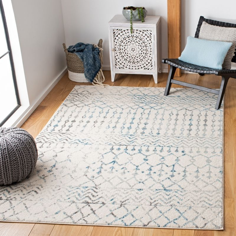 Tulum TUL270 Power Loomed Accent Rug - Ivory/Turquoise - 2'x5' - Safavieh.