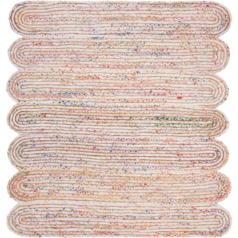 Cape Cod CAP208 Woven Indoor Area Rug - Ivory/Multi - 6'x6' - Safavieh