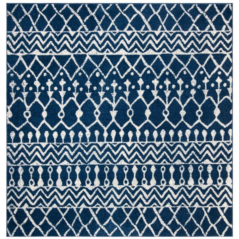 Tulum TUL270 Power Loomed Indoor Accent Rug - Navy/Ivory - 3'x3' - Safavieh