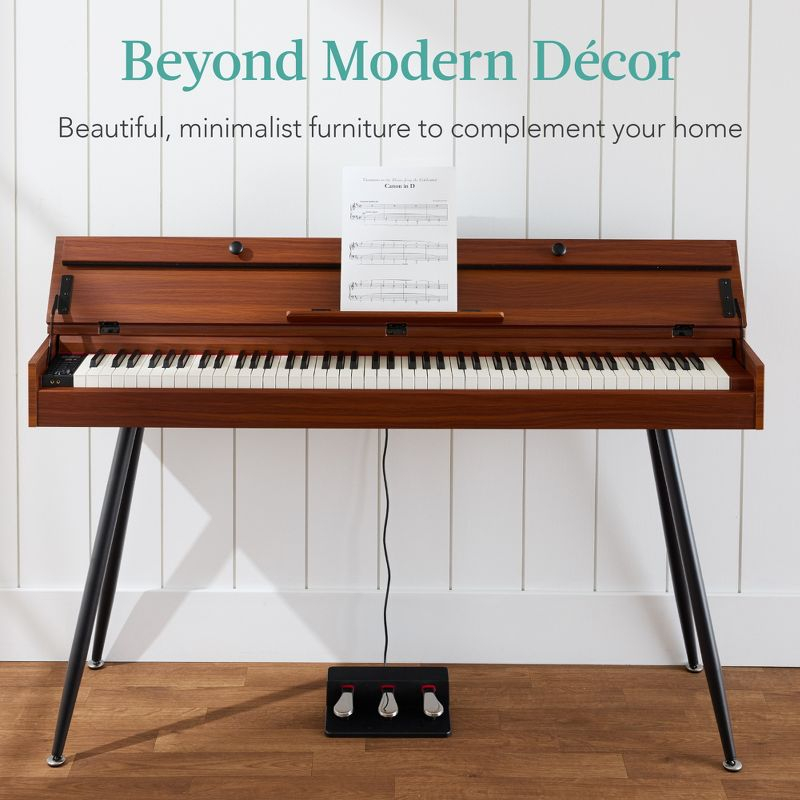 Best Choice Products Best Choice Product Modern 88 Key Fully Weighted Desk Style Digital Piano w/ Metal Legs, 3 Sustain Pedal - Natural