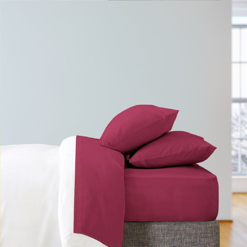 LuxClub 4 PC Burgundy King Silky Soft Cooling Deep Pocket Performance Sheet Set