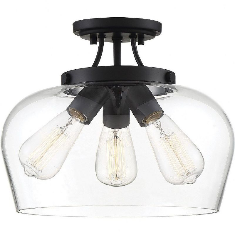 Savoy House Octave 3 - Light Semi-Flush Mount in  Black