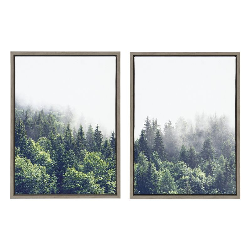 (Set of 2) 18" x 24" Sylvie Foggy Day Framed Canvas Set by Creative Bunch Gray - Kate & Laurel All Things Decor: Wall Art for Living Room