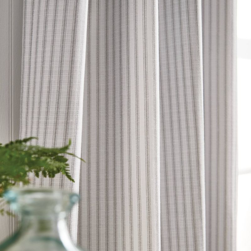 Martha Stewart 2pk 84" Ticking Stripe Back Tab Blackout