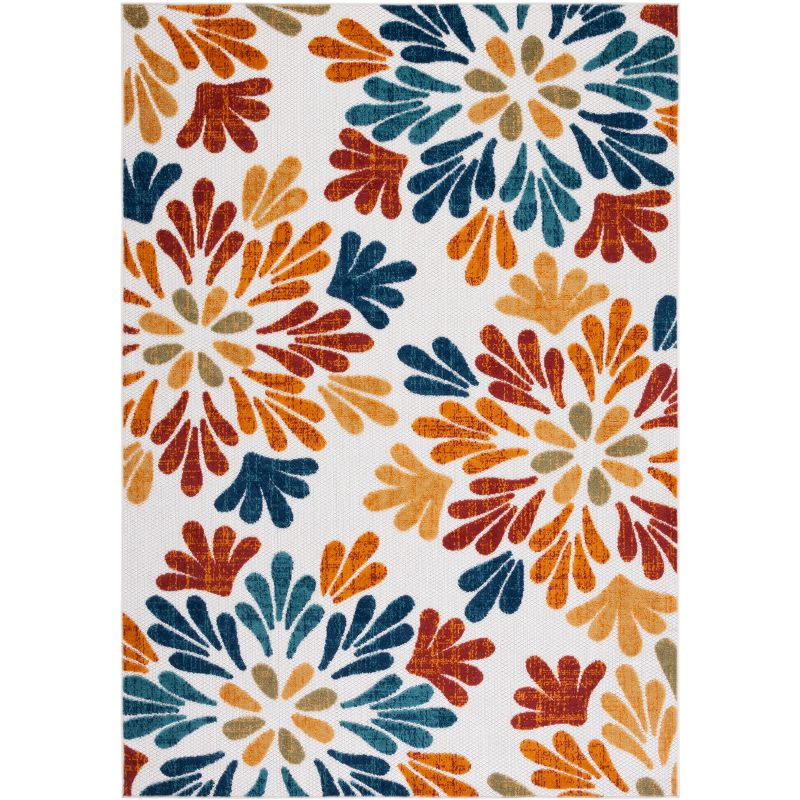 Cabana CBN800 Power Loomed Indoor and Outdoor Area Rug - Creme/Red - 3'x5' - Safavieh.